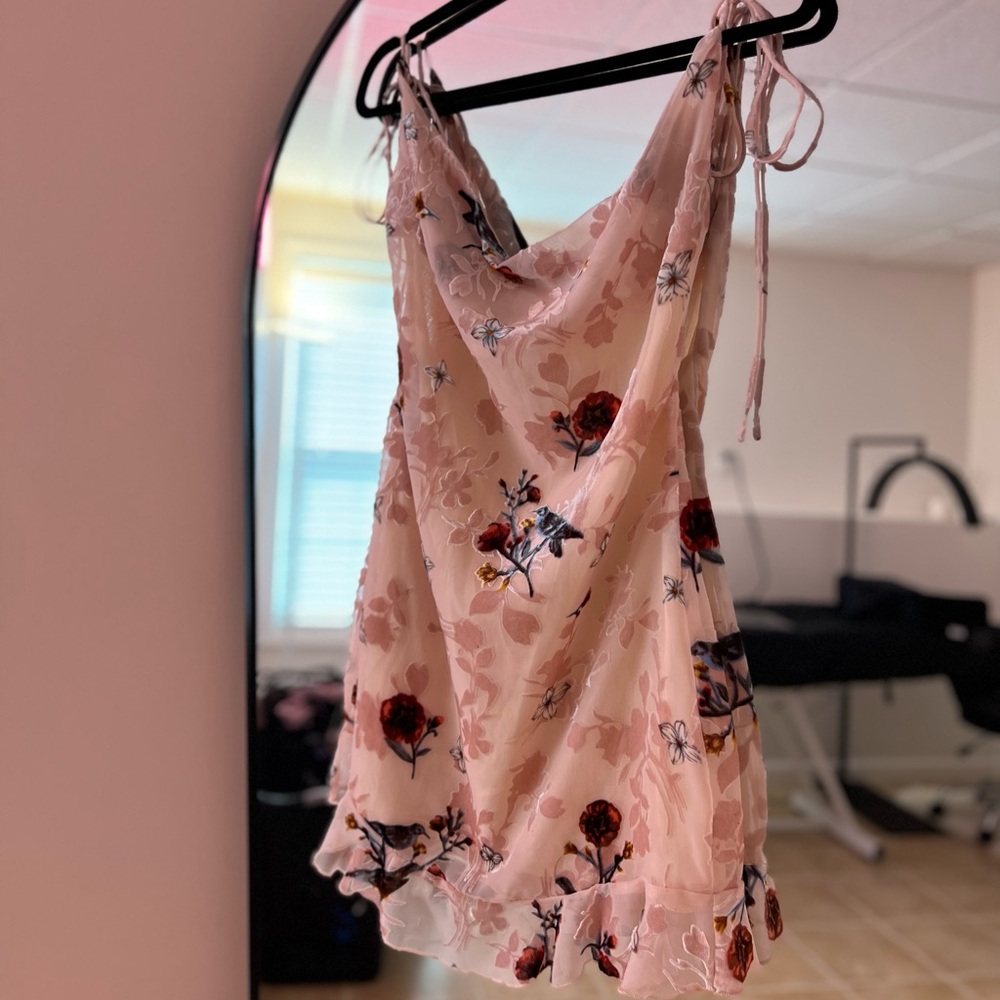 Pink velvet beginning boutique dress